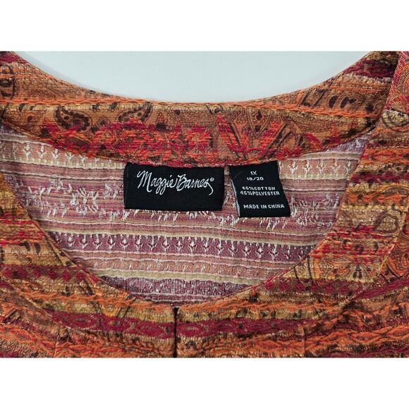 Maggie Barnes textured colorful orange hook eye blazer EUC 1X (18/20) office ^ - Picture 5 of 7